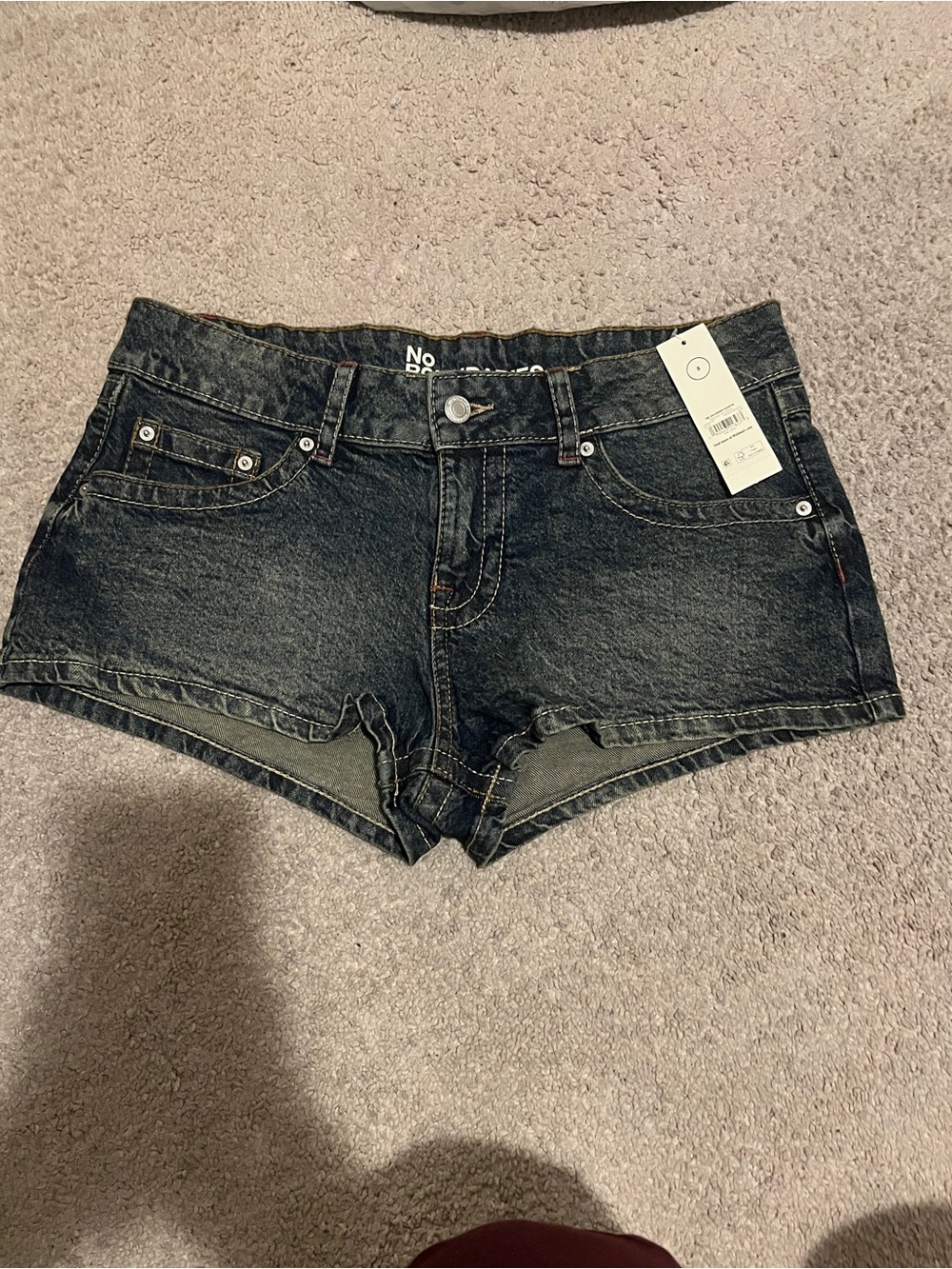 No Boundaries Black Washed Denim Shortie Shorts